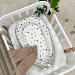 Protectie somn - Baby Nest patut bebe Stars Grey